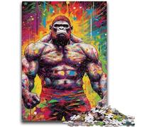 Puzzle da 1000 pezzi con dipinto colorato di gorilla, puzzle da 1000 pezzi, giochi educativi, decorazione per la casa, adatto per la decorazione del desktop (26x38cm)