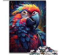 Puzzle da 1000 pezzi con dipinto colorato raffigurante un pappagallo in legno, attività divertente da fare a casa, 50x75cm, gioco rompicapo per adolescenti, regalo perfetto per le feste