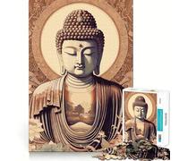 Puzzle da 1000 pezzi con dipinto del Buddha Zen,gioco di logica e allenamento mentale,incastro perfetto senza spazi vuoti,sfida interattiva per la mente a casa (38x26cm)