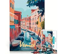 Puzzle da 1000 pezzi con dipinto del canale di Venezia,ideale per ragazzi,gioco di concentrazione mentale,tagli di precisione con bordi lisci,perfetto come regalo di Natale (50x75cm)