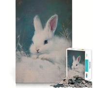 Puzzle da 1000 pezzi con dipinto del Coniglio Bianco,gioco di concentrazione,tecnica di taglio professionale,hobby affascinante per i momenti di svago (50x75cm)