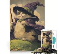 Puzzle da 1000 pezzi con dipinto del Gatto Mago,gioco di abilità mentale,taglio laser di alta qualità,esercizio mentale per momenti di tranquillità a casa (38x26cm)