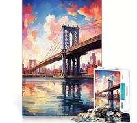 Puzzle da 1000 pezzi con dipinto del ponte di Brooklyn,taglio preciso,gioco di abilità mentale,gioco facile,regalo di Natale (38x26cm)