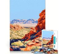 Puzzle da 1000 pezzi con dipinto del Red Rock Canyon in Nevada, ideale per adulti, per migliorare la memoria, alleviare l'ansia e creare un'atmosfera artistica (38x52cm)