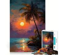 Puzzle da 1000 pezzi con dipinto del tramonto per adolescenti, gioco cognitivo per il tempo libero, assemblaggio di motivi, opera d'arte 50x75cm