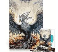 Puzzle da 1000 pezzi con dipinto della Fenice Nera per adolescenti, puzzle di memoria, leggero, rilassante, immagine da assemblare, (38x26cm)