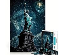 Puzzle da 1000 pezzi con dipinto della Statua della Libertà per adulti e ragazzi ideale per migliorare la memoria rilassare la mente e creare un'atmosfera magica perfetto come regalo di Natale 50x75cm