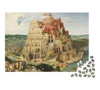 Puzzle da 1000 pezzi con dipinto della Torre di Babele, antiche rovine in pietra, paesaggio per adulti, gioco educativo, decorazione per la casa, difficile, stimolante, regalo di compleanno, 38x26cm