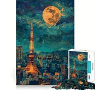 Puzzle da 1000 pezzi con dipinto della Torre di Tokyo, Giappone, per ragazzi, ideale per migliorare la memoria, per il tempo libero a casa, con bordi precisi, 50x75cm