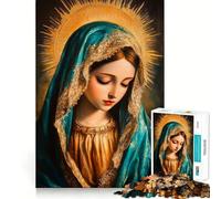 Puzzle da 1000 pezzi con dipinto della Vergine Maria,ideale per ragazzi,stimolante per la mente,con incastri precisi e senza spazi vuoti,perfetto per attività di gruppo al chiuso (50x75cm)
