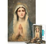 Puzzle da 1000 pezzi con dipinto della Vergine Maria in preghiera, per adulti, gioco di logica, divertente da giocare insieme, design elegante e raffinato (38x52cm)