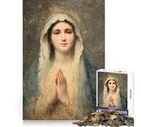 Puzzle da 1000 pezzi con dipinto della Vergine Maria in preghiera, per adulti, gioco di logica, divertente da giocare insieme, design elegante e raffinato (38x52cm)