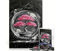 Puzzle da 1000 pezzi con dipinto di albero bonsai, ideale per migliorare la memoria, per un divertimento senza stress, con taglio di precisione e come regalo di Natale (50x75cm)