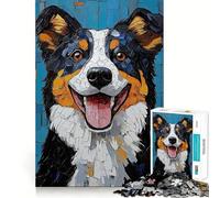 Puzzle da 1000 pezzi con dipinto di cane sorridente per adolescenti, ideale per migliorare la memoria, calmare la mente e creare un'opera d'arte nitida e da collezione 50x75cm