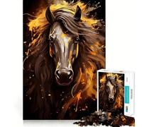 Puzzle da 1000 pezzi con dipinto di cavallo nero,taglio preciso,sfida intelligente e divertente,gioco per il tempo libero,regalo di Natale 50x75cm