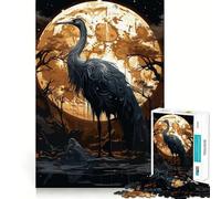 Puzzle da 1000 pezzi con dipinto di cicogna nera per ragazzi, ideale per stimolare la memoria, ridurre lo stress e creare un'atmosfera rilassante e artistica (38x26cm)