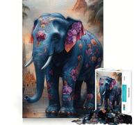 Puzzle da 1000 pezzi con dipinto di elefante decorato, ideale per ragazzi, gioco di logica e divertimento a casa (38x26cm) Regalo perfetto