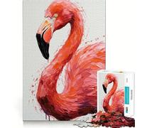 Puzzle da 1000 pezzi con dipinto di fenicottero rosa per adolescenti, facile da costruire, per il tempo libero, con taglio preciso, regalo di Babbo Natale (38x26cm)