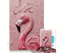 Puzzle da 1000 pezzi con dipinto di fenicottero rosa per adolescenti, facile da costruire, per il tempo libero, con taglio preciso, regalo di Babbo Natale (38x52cm)