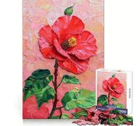 Puzzle da 1000 pezzi con dipinto di fiore di ibisco rosso per adulti e ragazzi, gioco di logica solido, divertente e silenzioso, taglio di precisione, Babbo Natale, scegli il tuo desiderio (38x52cm)