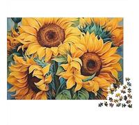Puzzle da 1000 pezzi con dipinto di girasoli giganti, primi piani vivaci, gioco educativo per adulti, decorazione per la casa, sfida di alta difficoltà, regalo di compleanno. 52x38 cm/1000 pezzi