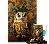 Puzzle da 1000 pezzi con dipinto di gufo e ananas per adulti e ragazzi ideale per stimolare la memoria favorire la calma e favorire la fuga dalla realtà con taglio liscio e un regalo speciale