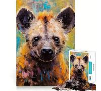 Puzzle da 1000 pezzi con dipinto di iena e tavolozza di colori, ideale per ragazzi, stimolante per la mente e per tutta la famiglia Dimensioni precise, regalo memorabile (50x75cm)