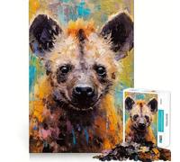 Puzzle da 1000 pezzi con dipinto di iena e tavolozza per ragazzi, gioco di puzzle per stimolare l'intelletto, divertimento per tutta la famiglia, taglio di qualità, regalo elegante (38x52cm)