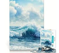 Puzzle da 1000 pezzi con dipinto di onde oceaniche per adulti, ideale per rafforzare la memoria e il legame familiare, con bordi netti, perfetto come regalo di compleanno (38x26cm)