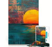 Puzzle da 1000 pezzi con dipinto di paesaggio marino al tramonto, ideale per adolescenti, gioco di logica e divertimento, taglio di precisione, perfetto come regalo di Babbo Natale 38x52cm