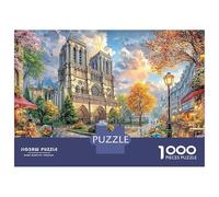 Puzzle da 1000 pezzi con dipinto di paesaggio urbano, dipinto di Notre Dame per adulti, gioco educativo, bella decorazione, difficile, stimolante, per compleanno di uomini e donne, 38x26 cm