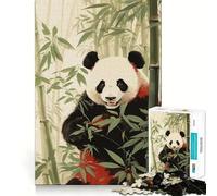 Puzzle da 1000 pezzi con dipinto di panda e bambù per adolescenti, ideale per stimolare la memoria, favorire la serenità e creare un'atmosfera piacevole Regalo elegante (50x75cm)