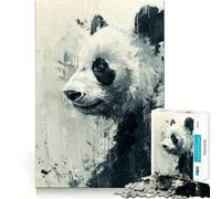 Puzzle da 1000 pezzi con dipinto di panda per adulti, gioco per la concentrazione e il relax, con bordi netti, ideale per creare un'immagine a tema Babbo Natale (50x75cm)