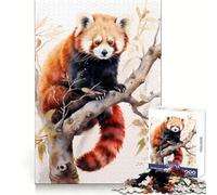 Puzzle da 1000 pezzi con dipinto di panda rosso per adulti, gioco di logica fine, per il tempo libero, con bordi definiti, oggetto da collezione (38x26cm)