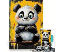 Puzzle da 1000 pezzi con dipinto di panda sorridente per adolescenti, ideale per migliorare la memoria, calmare la mente e creare un'opera d'arte nitida e da collezione 50x75cm