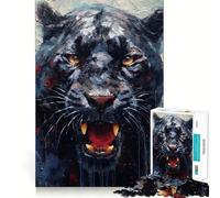 Puzzle da 1000 pezzi con dipinto di pantera e tavolozza per adulti, gioco intelligente da assemblare insieme, divertente idea regalo stagionale (50x75cm)