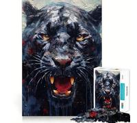 Puzzle da 1000 pezzi con dipinto di pantera, ideale per adulti, un gioco stimolante per la mente, perfetto per giocare in casa Opera d'arte di pregio (38x52cm)