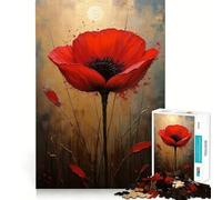 Puzzle da 1000 pezzi con dipinto di papaveri rossi per adulti, ideale per rafforzare la memoria, alleviare lo stress e creare un'atmosfera piacevole Perfetto per un compleanno a sorpresa (38x52cm)