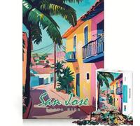 Puzzle da 1000 pezzi con dipinto di San José, Costa Rica, ideale per ragazzi, gioco di logica e abilità, rilassante e divertente, con tagli precisi, regalo perfetto (38x52cm)