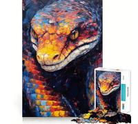 Puzzle da 1000 pezzi con dipinto di serpente e tavolozza, ideale per adolescenti, per stimolare la memoria, favorire la serenità e creare un'atmosfera piacevole Regalo elegante (38x52cm)
