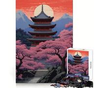 Puzzle da 1000 pezzi con dipinto di tempio giapponese per ragazzi, ideale per stimolare la memoria e il tempo libero, con bordi netti Un regalo perfetto 38x52cm
