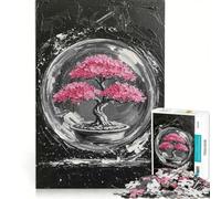 Puzzle da 1000 pezzi con dipinto di un albero bonsai, decorazione da parete, divertente antistress, ideale come regalo 50x75cm