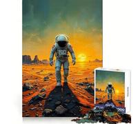 Puzzle da 1000 pezzi con dipinto di un astronauta su Marte per adulti, ideale per stimolare la creatività, rilassare e godersi momenti di relax, con bordi precisi Sorpresa natalizia (38x52cm)