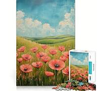 Puzzle da 1000 pezzi con dipinto di un campo di papaveri per ragazzi, gioco di intelletto, attività per tutta la famiglia, taglio di qualità, (50x75cm)