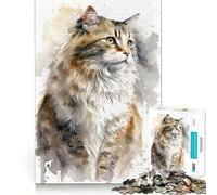 Puzzle da 1000 pezzi con dipinto di un gatto American Curl,gioco di logica e pensiero creativo,taglio esperto,abilità artigianale,momento di tranquillità,esercizio mentale da fare a casa (50x75cm)