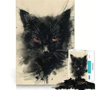 Puzzle da 1000 pezzi con dipinto di un gatto nero e ombra, ideale per ragazzi Un rompicapo rilassante e divertente, perfetto come regalo 50x75cm