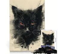 Puzzle da 1000 pezzi con dipinto di un gatto nero e ombra, ideale per ragazzi Un rompicapo rilassante e divertente, perfetto come regalo 50x75cm