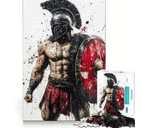 Puzzle da 1000 pezzi con dipinto di un guerriero spartano, ideale per ragazzi, gioco di abilità mentale, divertimento e assemblaggio, regalo elegante 38x52cm