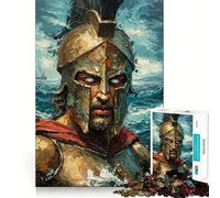 Puzzle da 1000 pezzi con dipinto di un guerriero spartano per adulti, gioco intelligente per interni, taglio liscio, scegli il desiderio di Babbo Natale 50x75cm