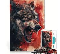 Puzzle da 1000 pezzi con dipinto di un lupo nero selvaggio, ideale per ragazzi, stimola l'intelletto e stimola la creatività in famiglia, qualità (50x75cm)